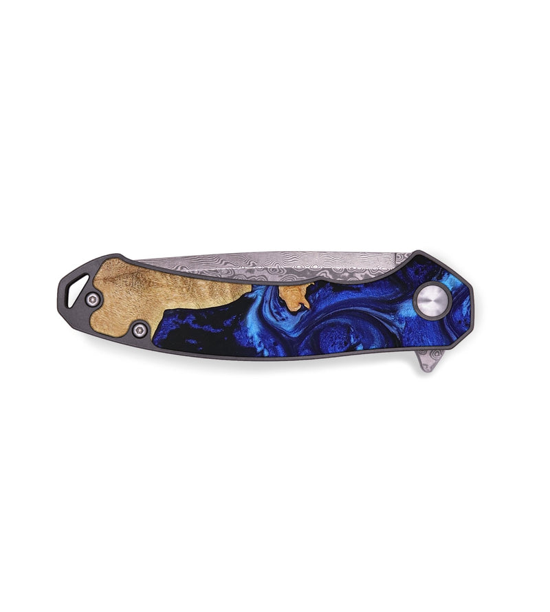 EDC Wood+Resin Pocket Knife - Tom (Blue, 655725)