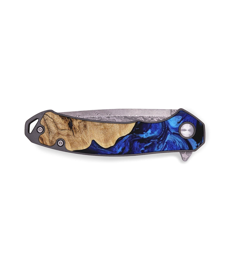 EDC Wood+Resin Pocket Knife - Nicolette (Blue, 655726)