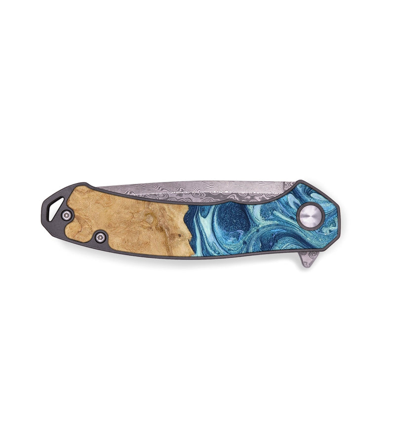 EDC Wood+Resin Pocket Knife - Danna (Blue, 655730)