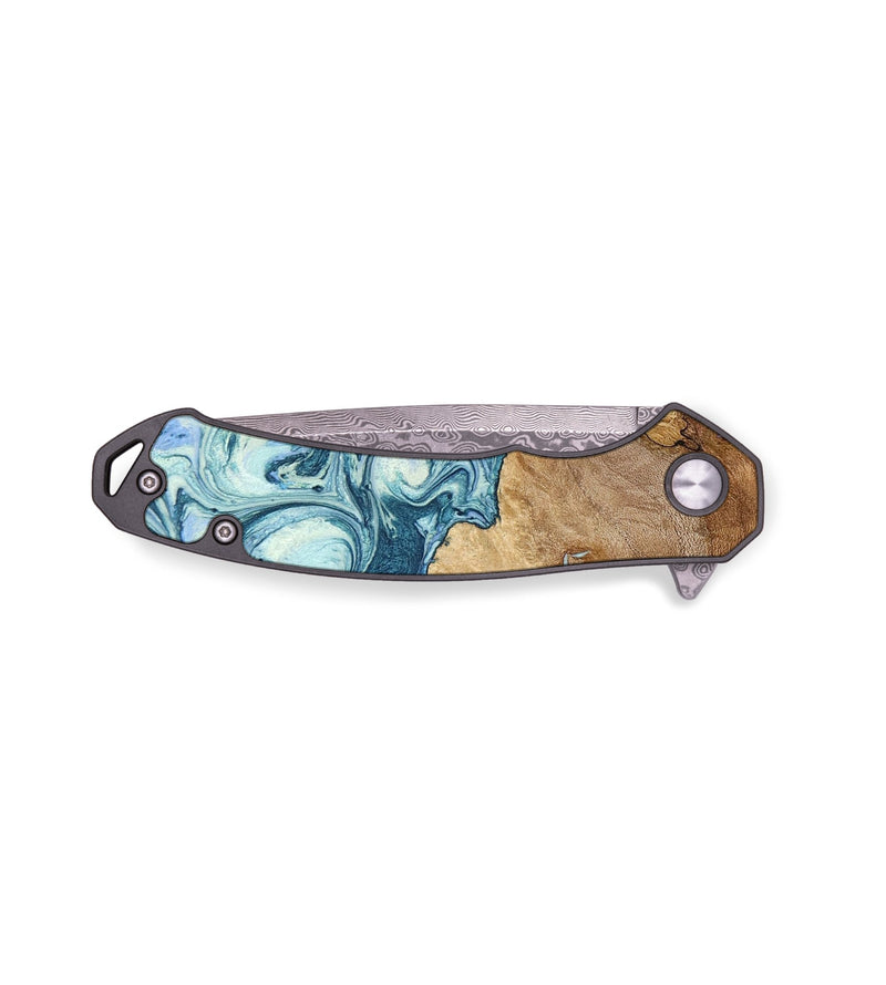 EDC Wood+Resin Pocket Knife - Tamra (Blue, 655738)