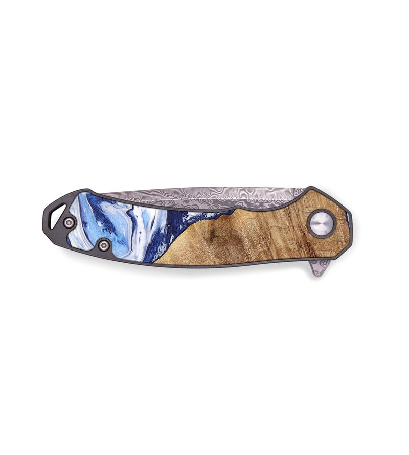 EDC Wood+Resin Pocket Knife - Madeline (Blue, 655739)