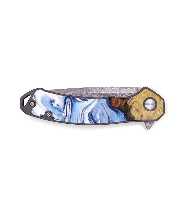 EDC Wood+Resin Pocket Knife - Camden (Blue, 655740)