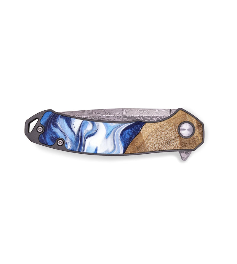 EDC Wood+Resin Pocket Knife - Aidan (Blue, 655742)