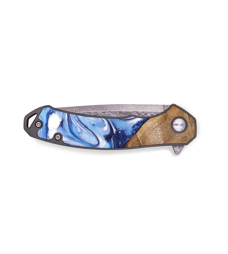 EDC Wood+Resin Pocket Knife - Elyse (Blue, 655743)