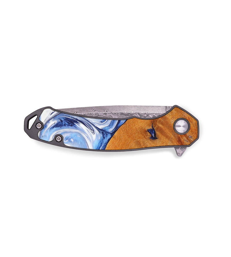 EDC Wood+Resin Pocket Knife - Alayna (Blue, 655745)