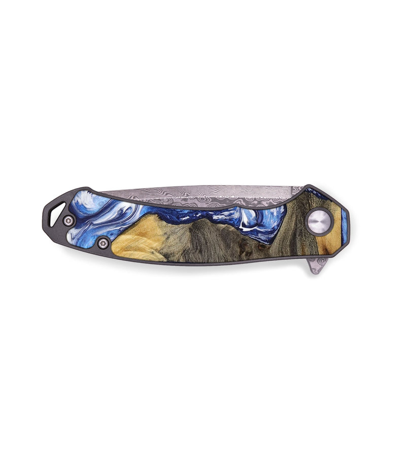 EDC Wood+Resin Pocket Knife - Eloise (Blue, 655746)