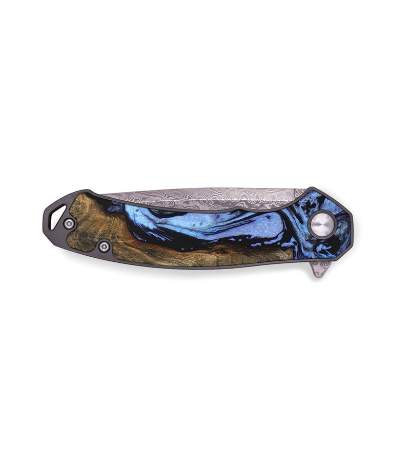 EDC Wood+Resin Pocket Knife - Aleah (Blue, 655747)