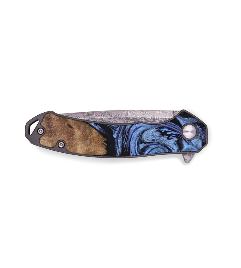 EDC Wood+Resin Pocket Knife - Archie (Blue, 655749)