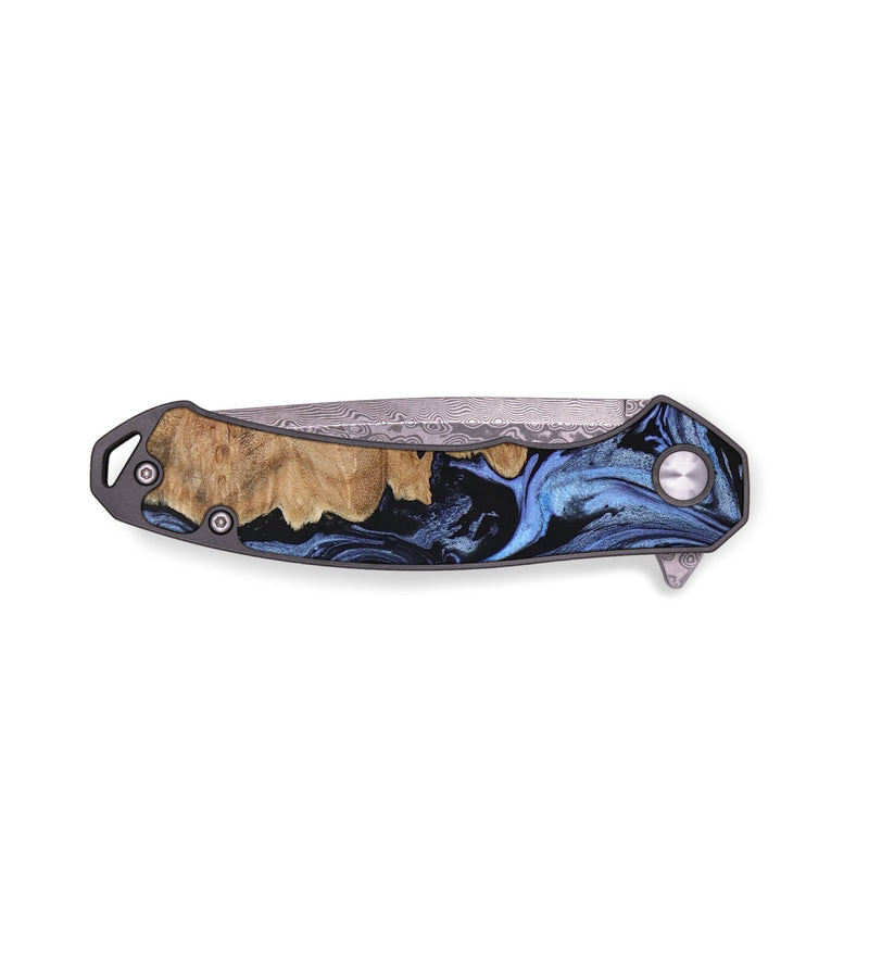 EDC Wood+Resin Pocket Knife - Rihanna (Blue, 655750)