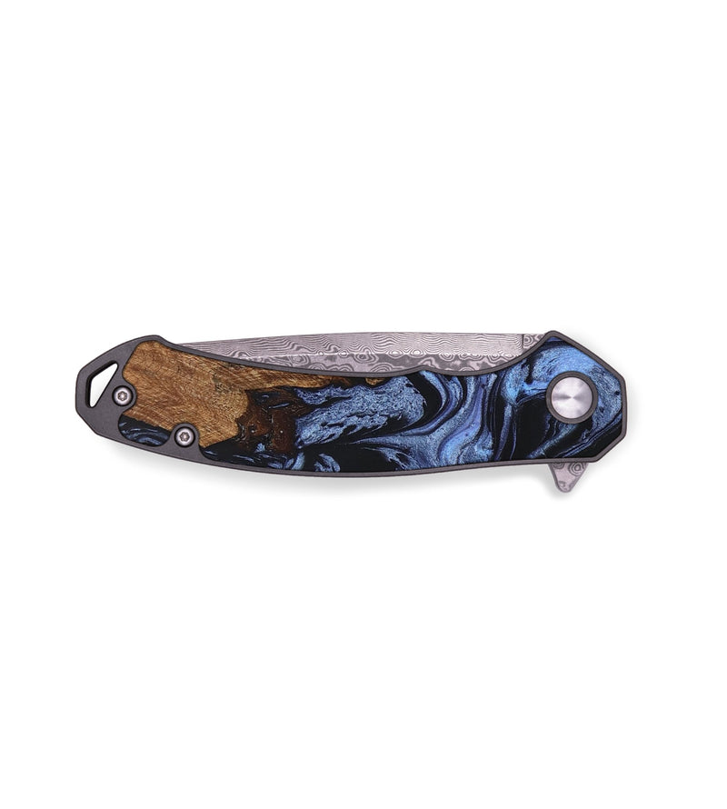 EDC Wood+Resin Pocket Knife - Marquis (Blue, 655751)