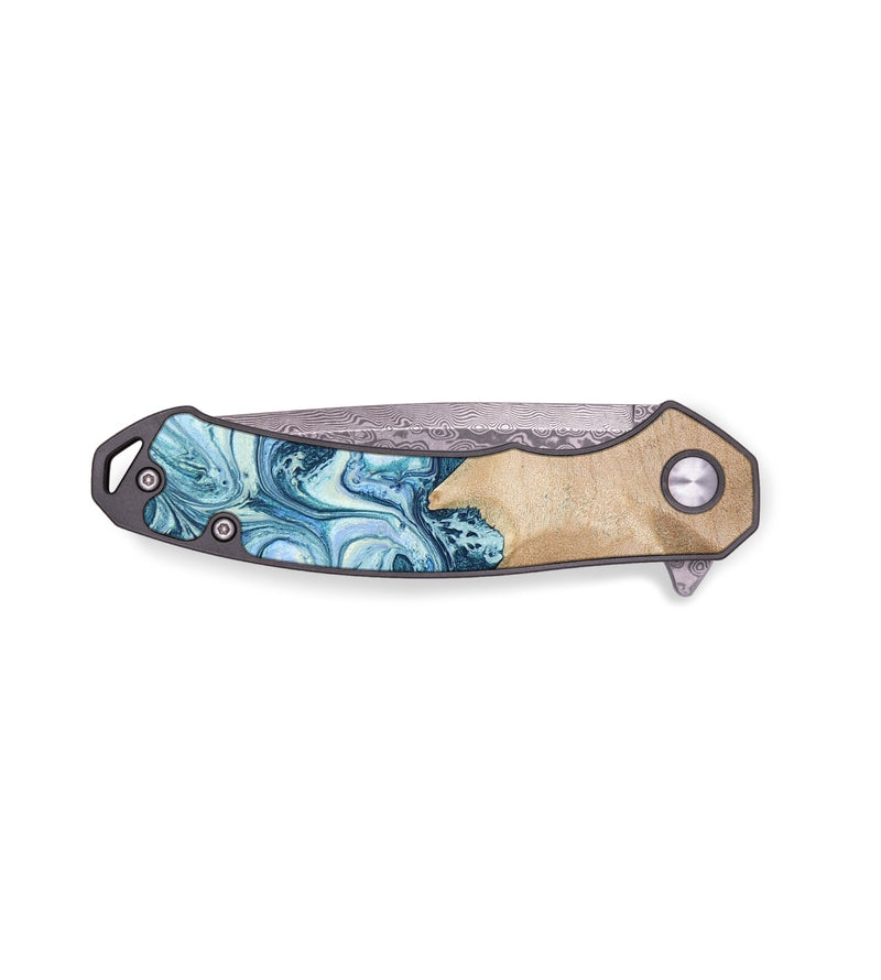 EDC Wood+Resin Pocket Knife - Luca (Blue, 655755)
