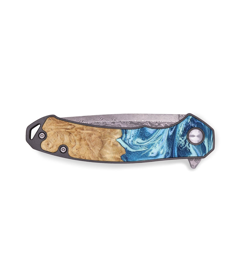 EDC Wood+Resin Pocket Knife - Alejandra (Blue, 655756)
