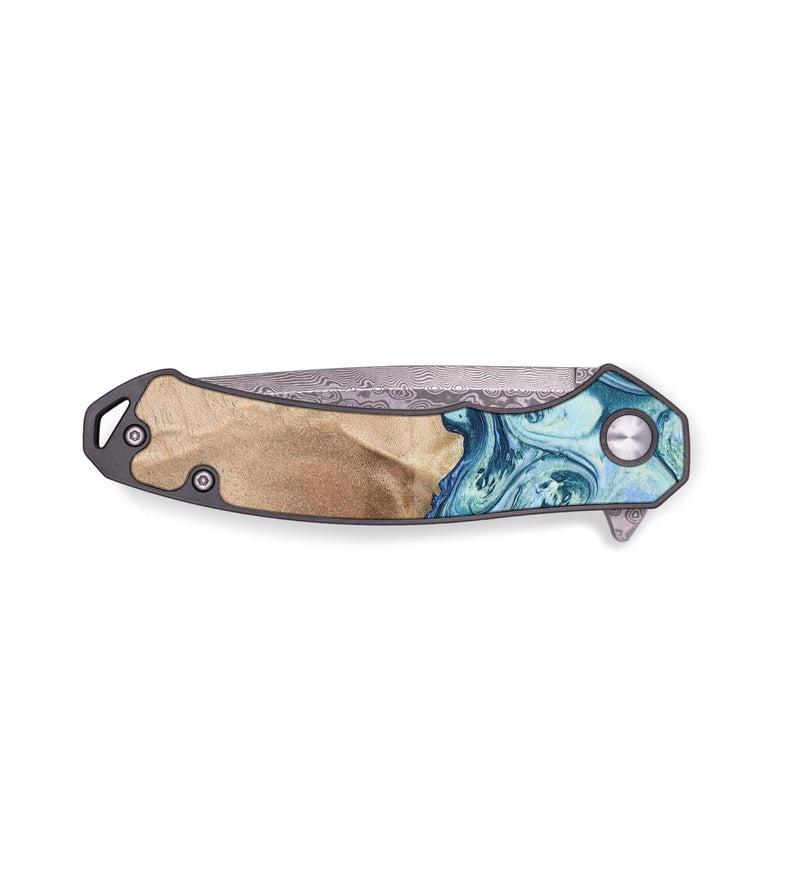 EDC Wood+Resin Pocket Knife - Leigh (Blue, 655757)