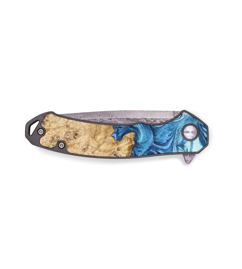 EDC Wood+Resin Pocket Knife - Clifton (Blue, 655759)