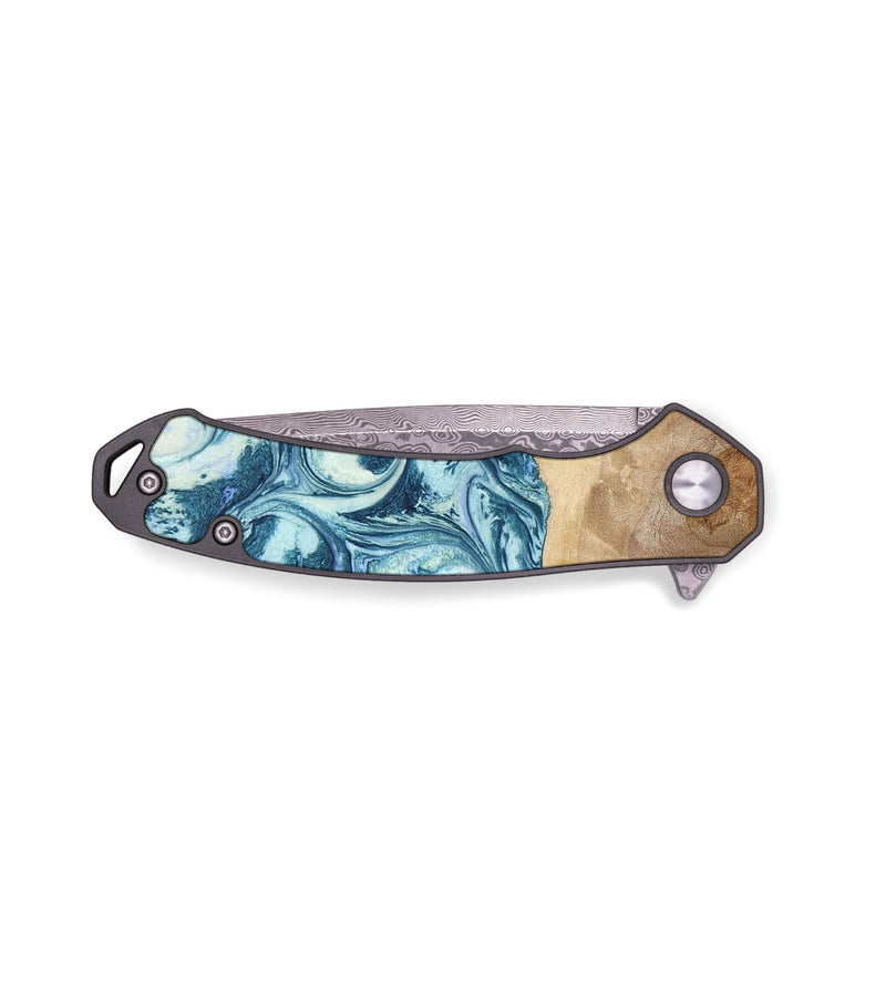 EDC Wood+Resin Pocket Knife - Weston (Blue, 655760)