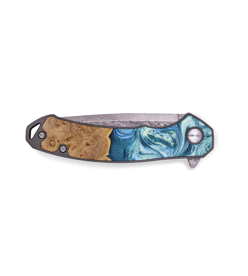 EDC Wood+Resin Pocket Knife - Halle (Blue, 655761)