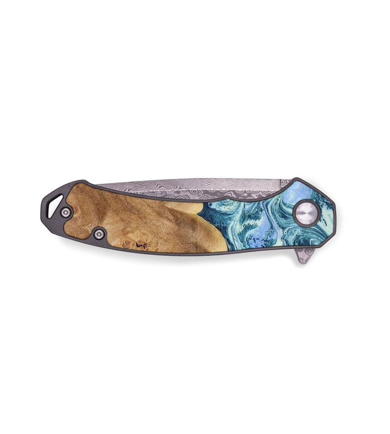 EDC Wood+Resin Pocket Knife - Inez (Blue, 655762)