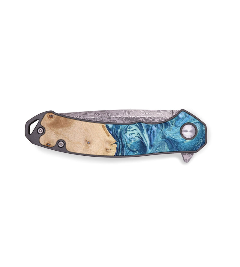 EDC Wood+Resin Pocket Knife - Geneva (Blue, 655763)