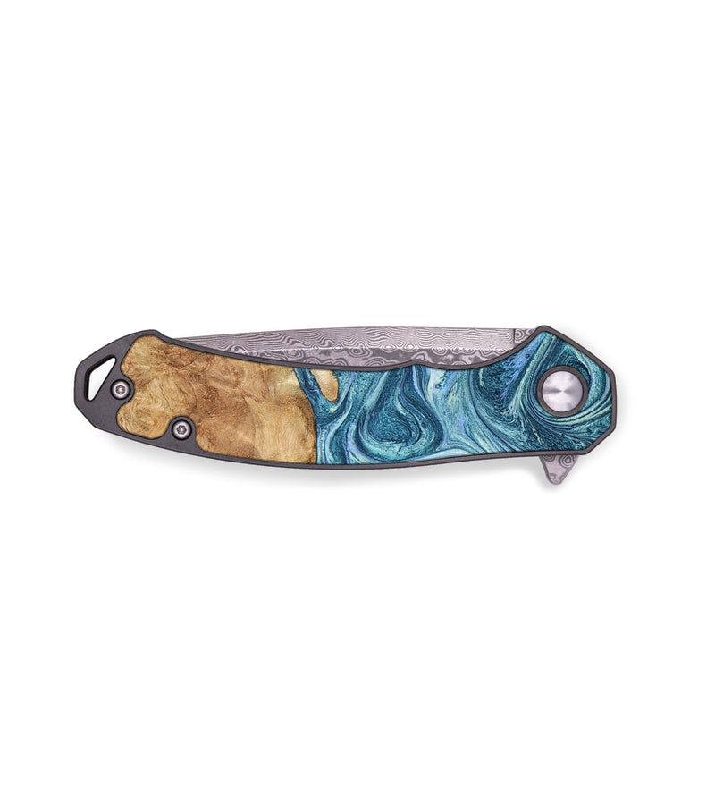 EDC Wood+Resin Pocket Knife - Muriel (Blue, 655766)