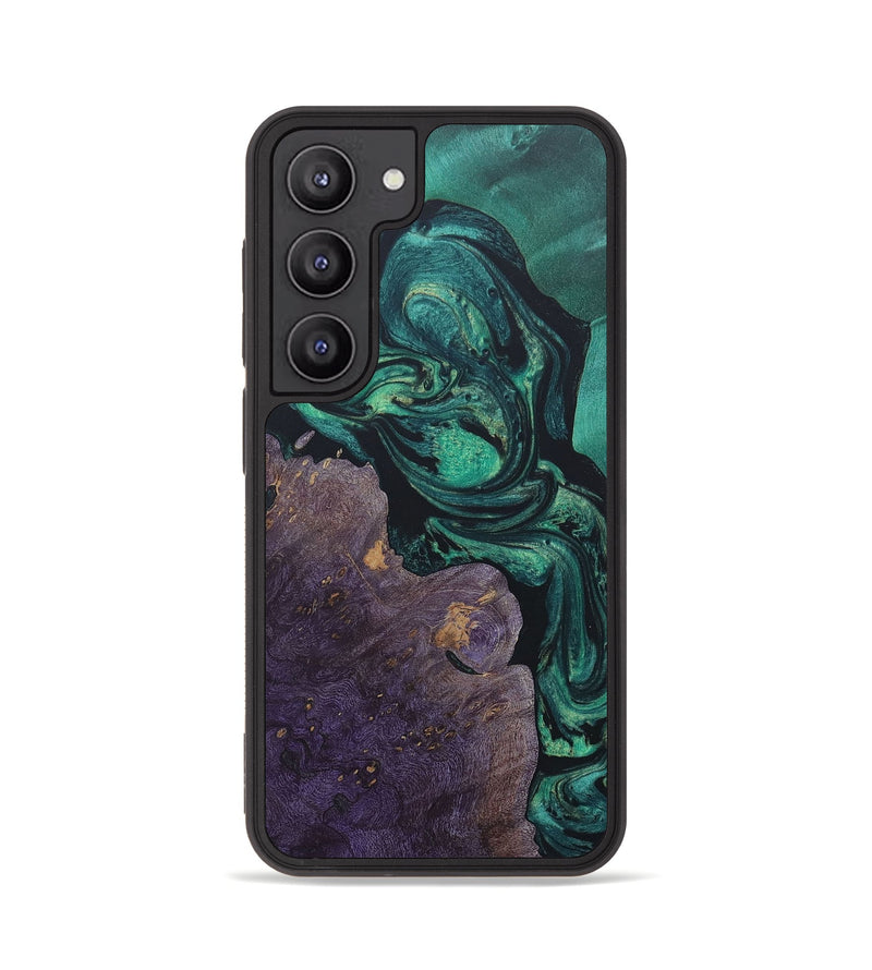 Galaxy S23 Wood+Resin Phone Case - Tisha (Green, 655776)