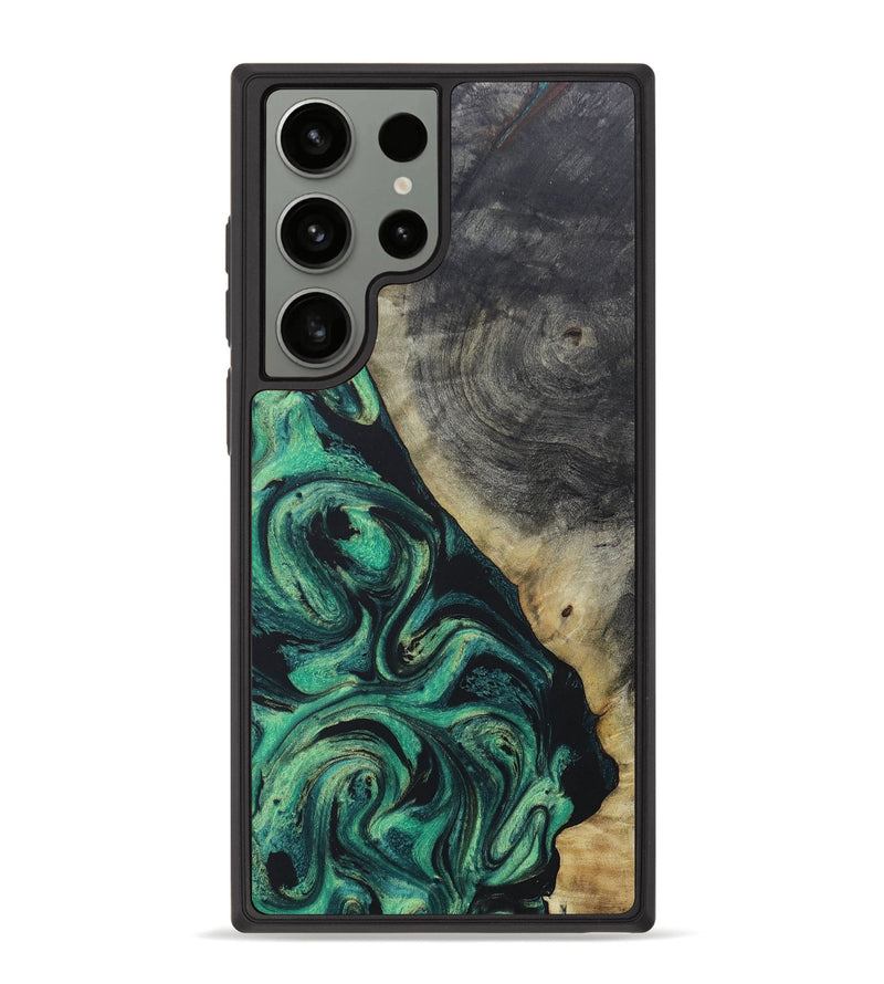 Galaxy S23 Ultra Wood+Resin Phone Case - Hattie (Green, 655777)