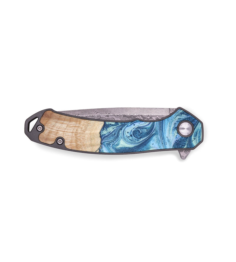 EDC Wood+Resin Pocket Knife - Ayla (Blue, 655811)