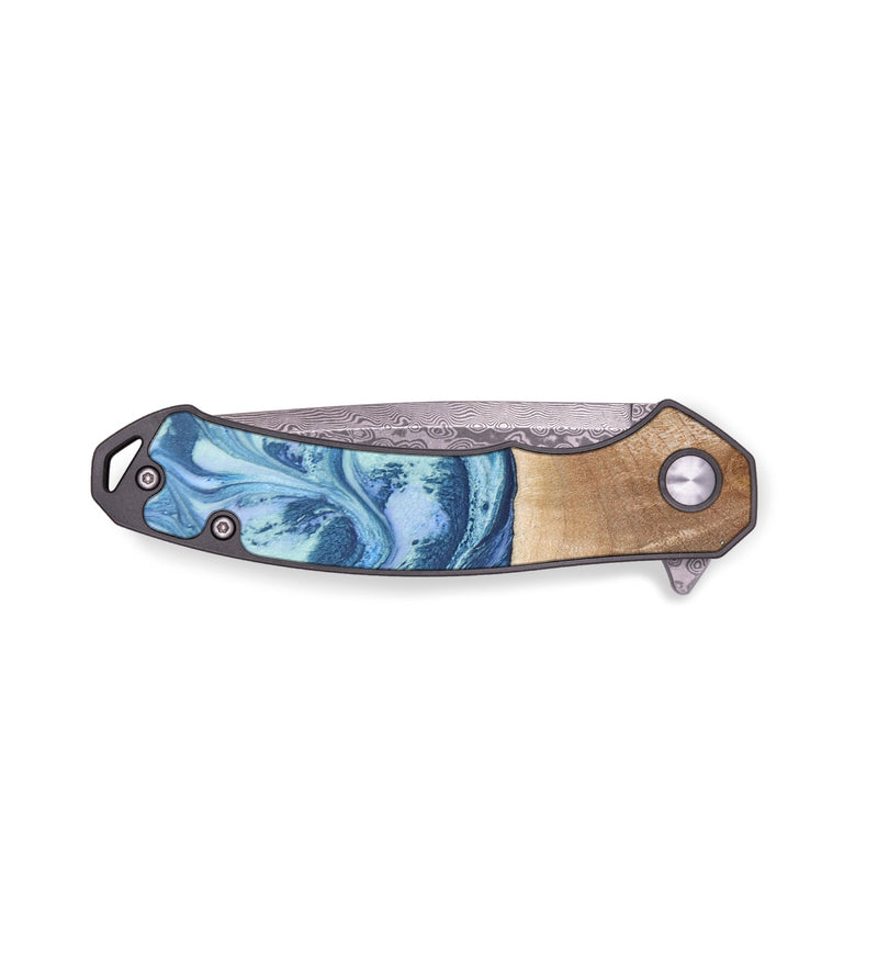 EDC Wood+Resin Pocket Knife - Isabelle (Blue, 655812)