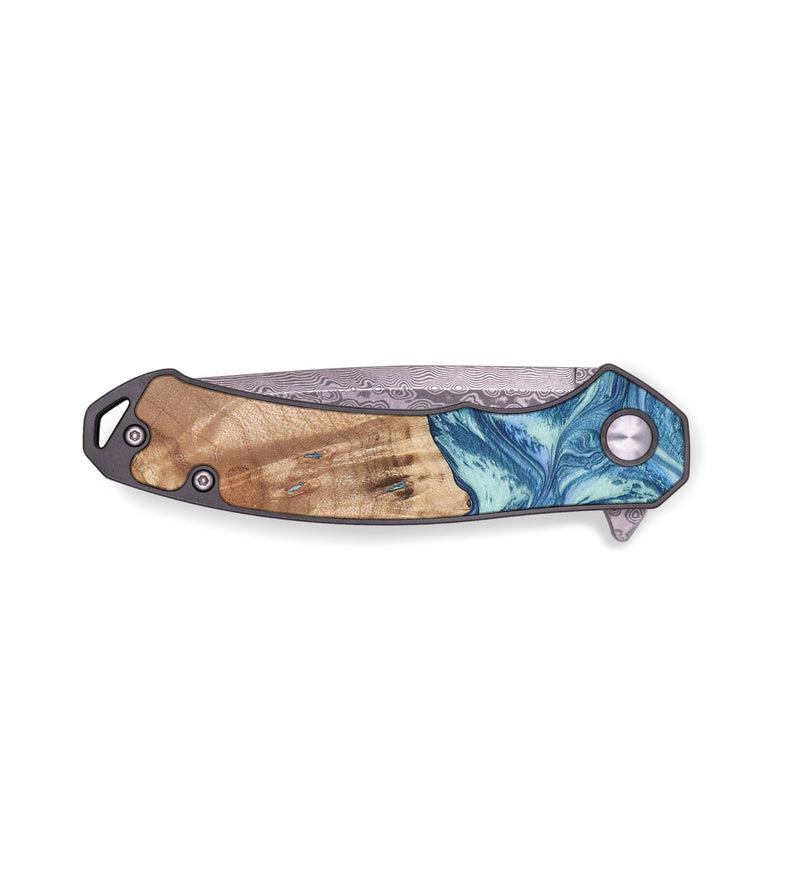 EDC Wood+Resin Pocket Knife - Cheyanne (Blue, 655813)
