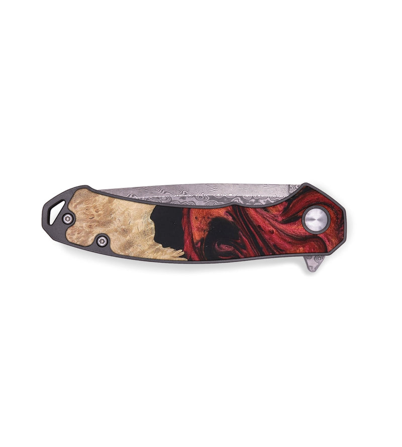 EDC Wood+Resin Pocket Knife - Keegan (Red, 655815)