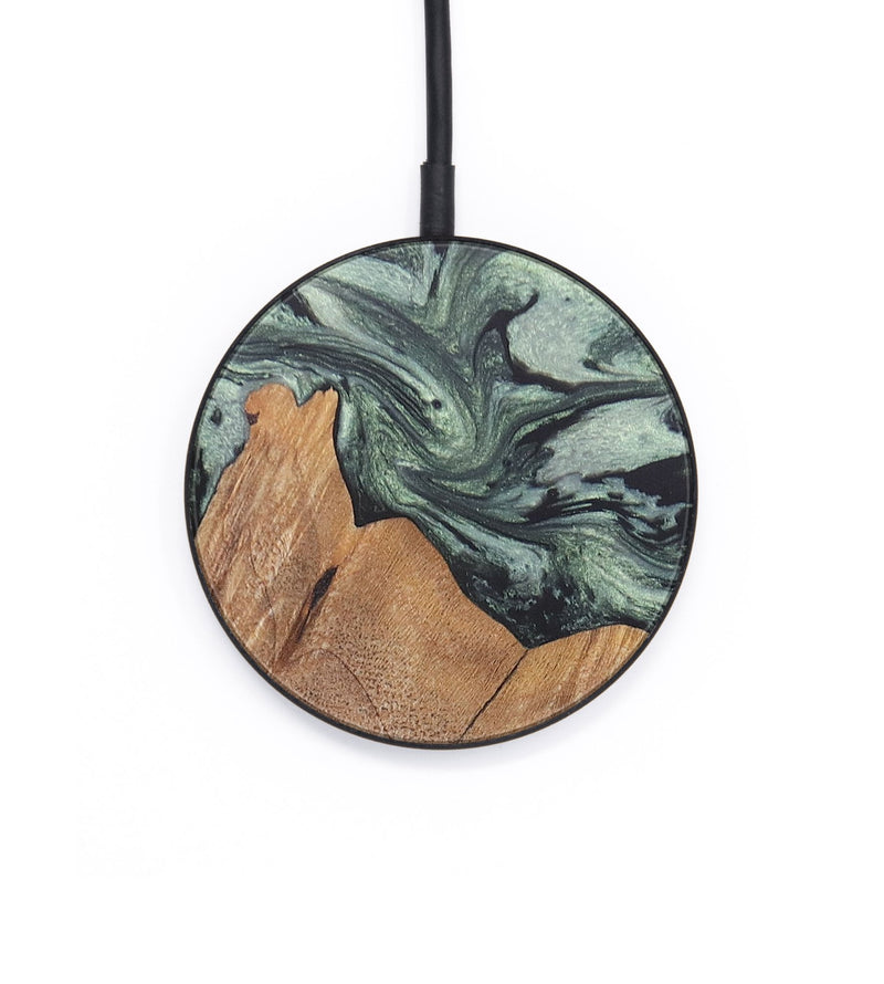 Circle Wood+Resin Wireless Charger - Lucinda (Green, 655831)
