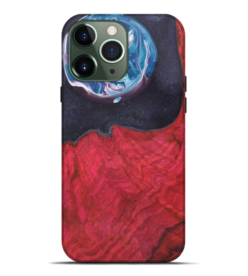 iPhone 13 Pro Max Wood+Resin Live Edge Phone Case - Marlee (Black & White, 655838)