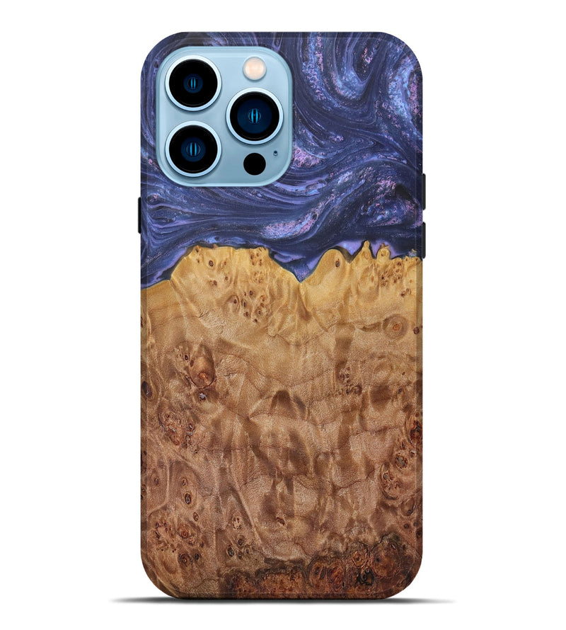 iPhone 14 Pro Max Wood+Resin Live Edge Phone Case - Dayanara (Purple, 655842)