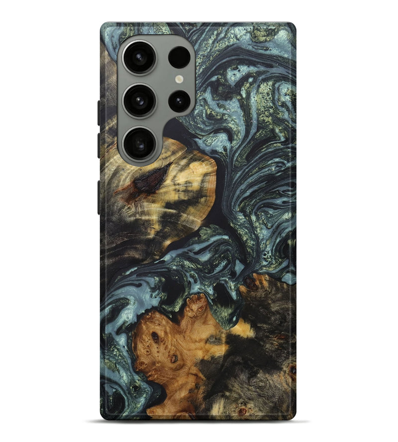 Galaxy S23 Ultra Wood+Resin Live Edge Phone Case - Jaslene (Green, 655843)