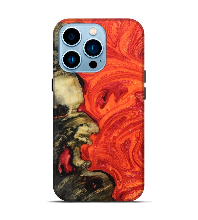iPhone 14 Pro Wood+Resin Live Edge Phone Case - Jase (Red, 655845)