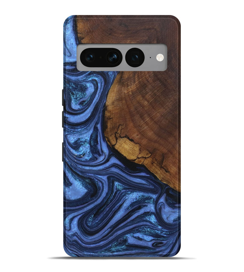 Pixel 7 Pro Wood+Resin Live Edge Phone Case - Londyn (Blue, 655847)