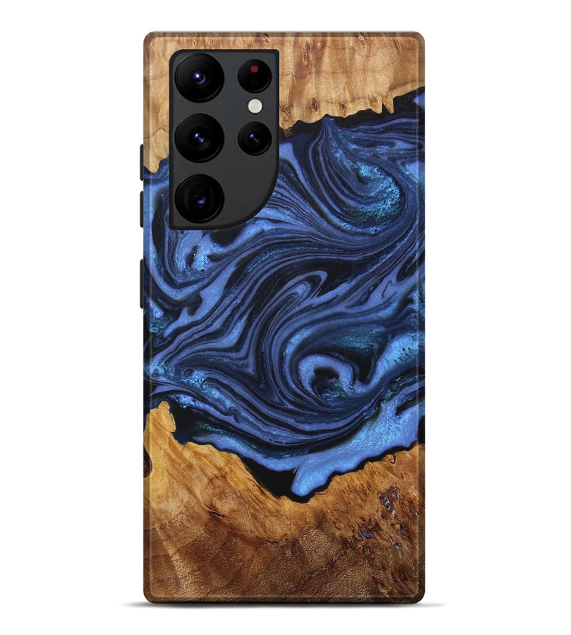 Galaxy S22 Ultra Wood+Resin Live Edge Phone Case - Keegan (Blue, 655848)
