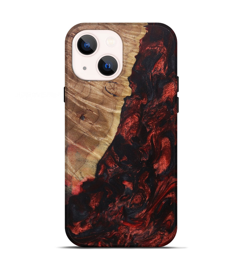 iPhone 13 Wood+Resin Live Edge Phone Case - Aidan (Red, 655852)