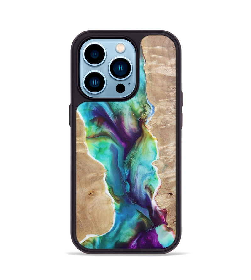 iPhone 14 Pro Wood+Resin Phone Case - Julio (Watercolor, 655897)