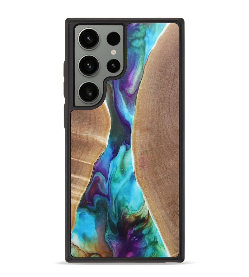 Galaxy S23 Ultra Wood+Resin Phone Case - Aubree (Watercolor, 655902)