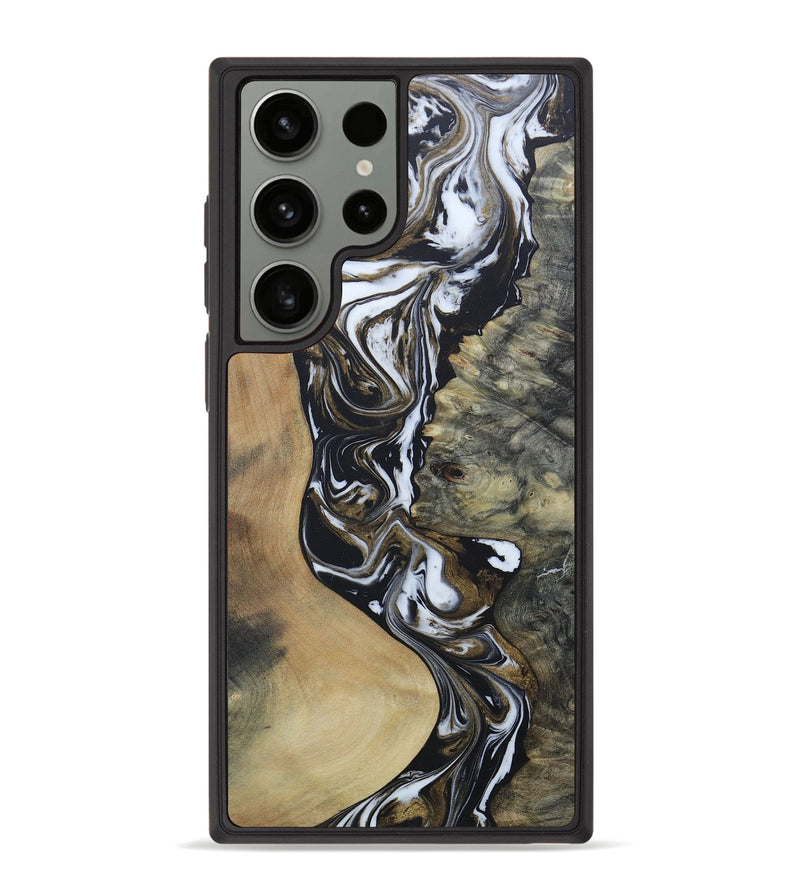 Galaxy S23 Ultra Wood+Resin Phone Case - Cohen (Black & White, 656267)