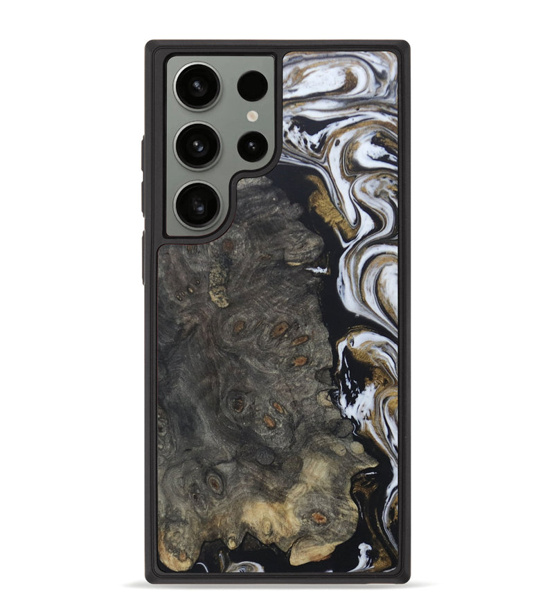 Galaxy S23 Ultra Wood+Resin Phone Case - Dallas (Black & White, 656281)