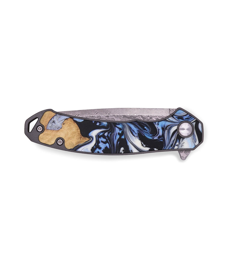 EDC Wood+Resin Pocket Knife - Dalton (Black & White, 656314)