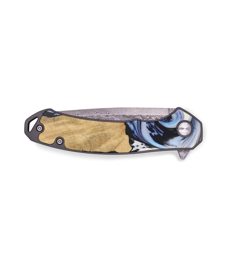 EDC Wood+Resin Pocket Knife - Kurt (Black & White, 656315)