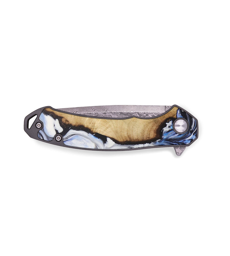 EDC Wood+Resin Pocket Knife - Tristen (Black & White, 656316)