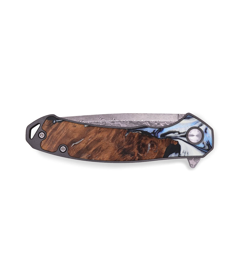 EDC Wood+Resin Pocket Knife - Selena (Black & White, 656320)