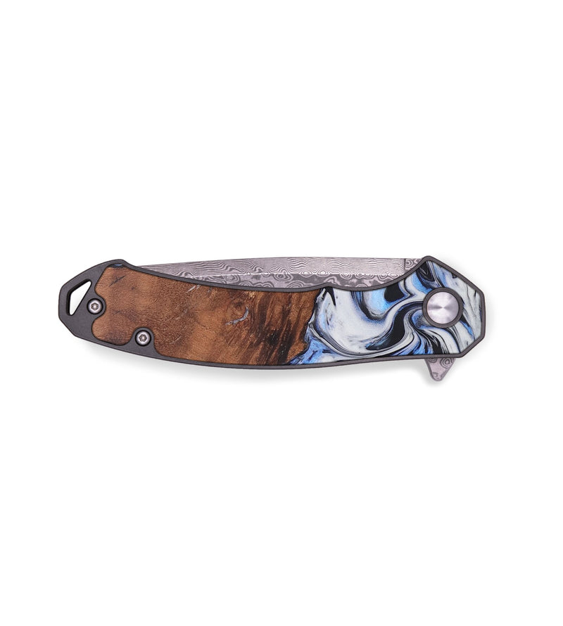 EDC Wood+Resin Pocket Knife - Marcella (Black & White, 656321)