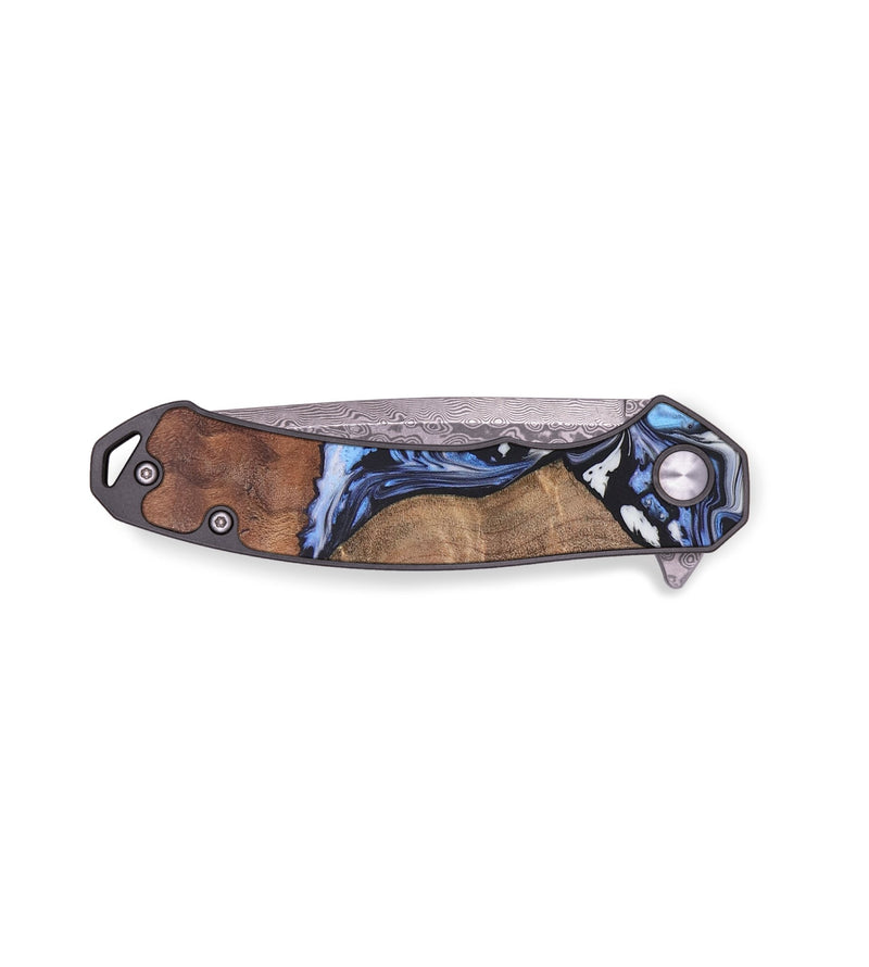 EDC Wood+Resin Pocket Knife - Logan (Black & White, 656322)