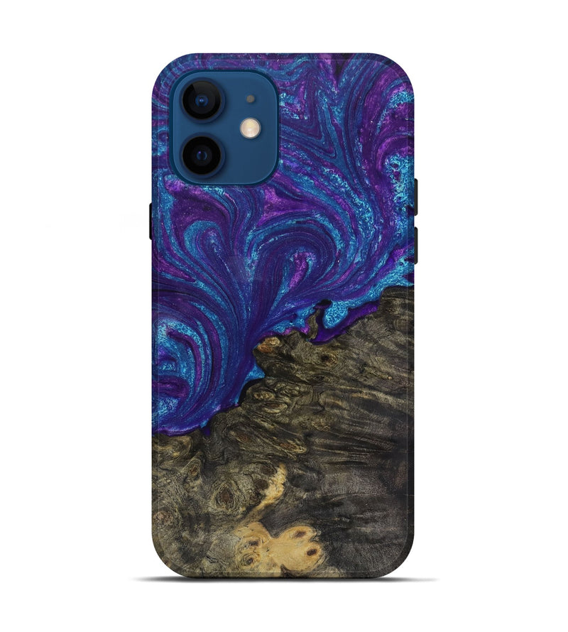 iPhone 12 Wood+Resin Live Edge Phone Case - Therese (Green, 656345)