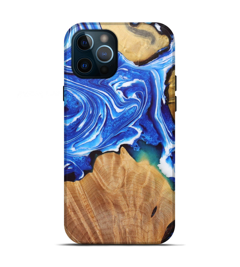 iPhone 12 Pro Wood+Resin Live Edge Phone Case - Jaxon (Blue, 656678)