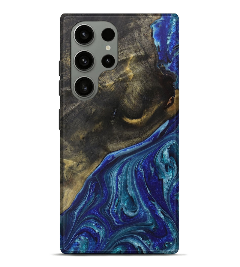 Galaxy S23 Ultra Wood+Resin Live Edge Phone Case - Cathy (Blue, 656679)